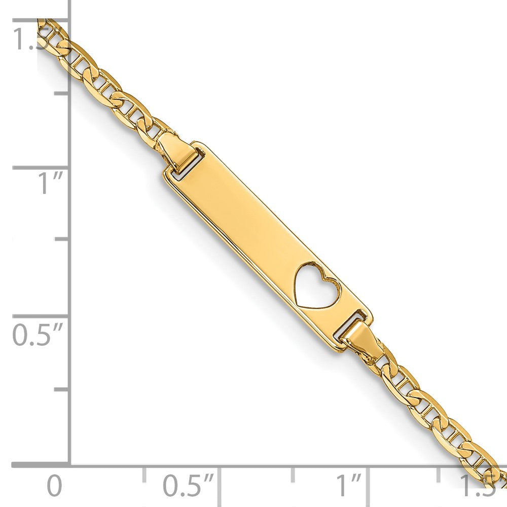 Cut-out Heart Anchor Link ID Bracelets