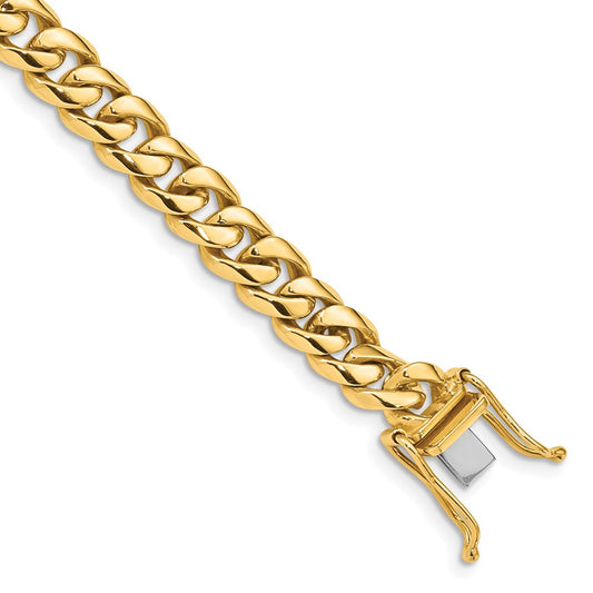 10k 7.25mm Hand-Polished Rounded Curb Link 9 inch Bracelet