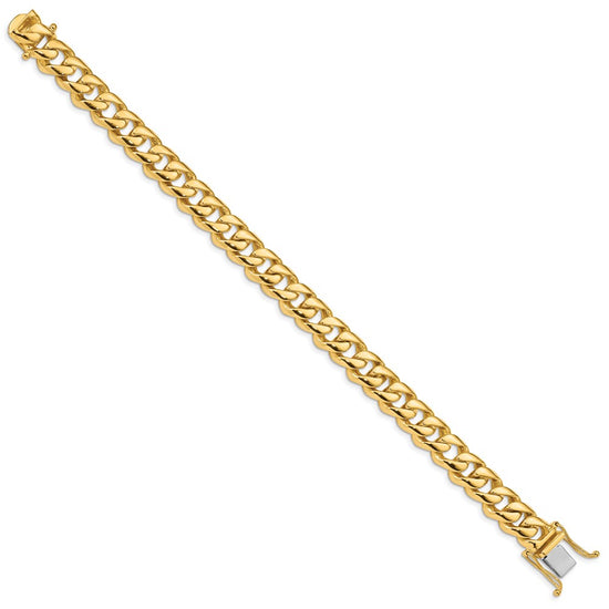 10k 9.6mm Hand-Polished Rounded Curb Link 9 inch Bracelet