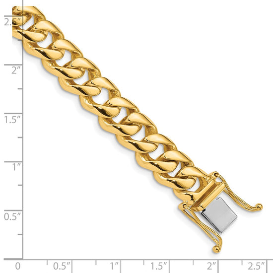 10k 9.6mm Hand-Polished Rounded Curb Link 8 inch Bracelet