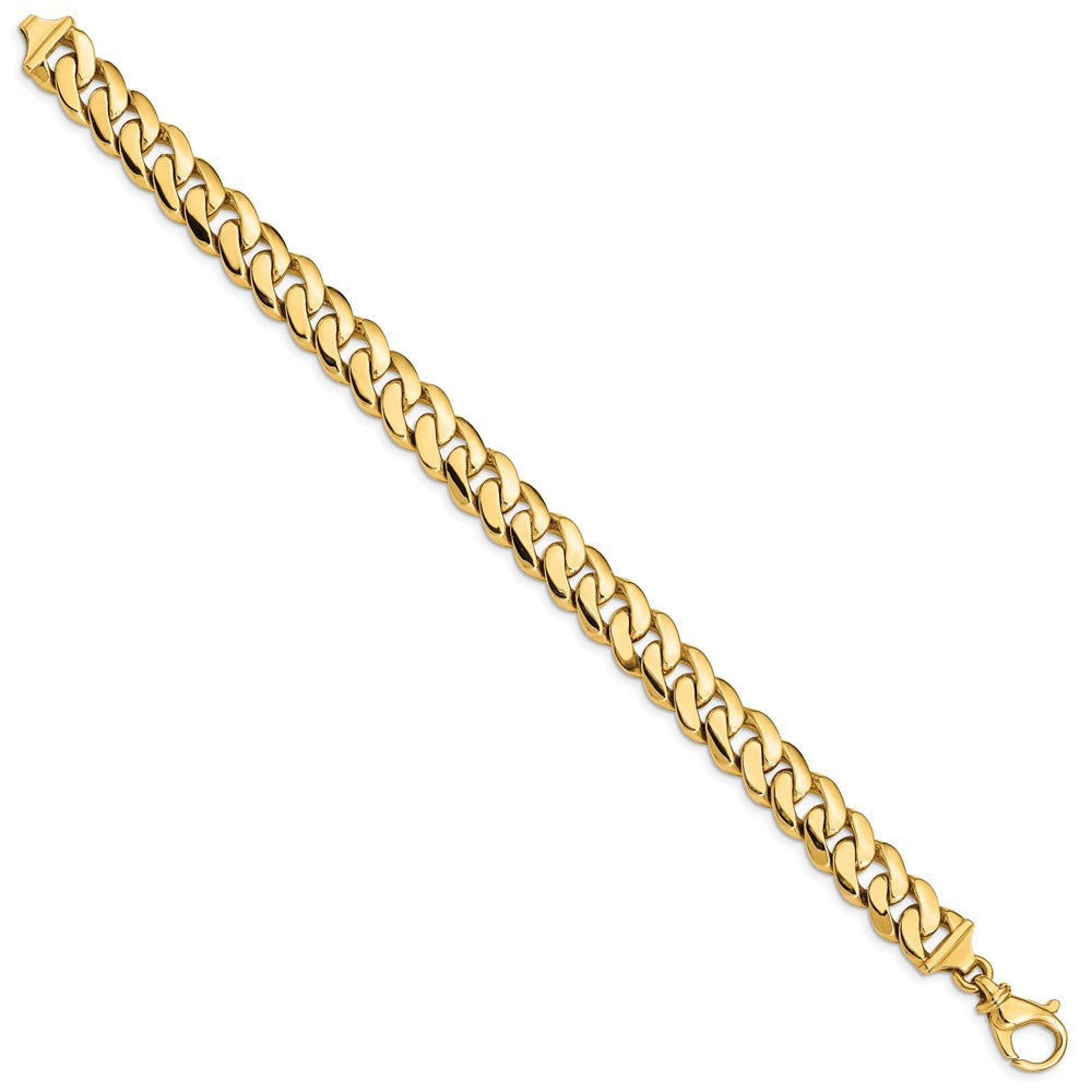 10k 10.75mm Hand-Polished Fancy Curb Link 9 inch Bracelet