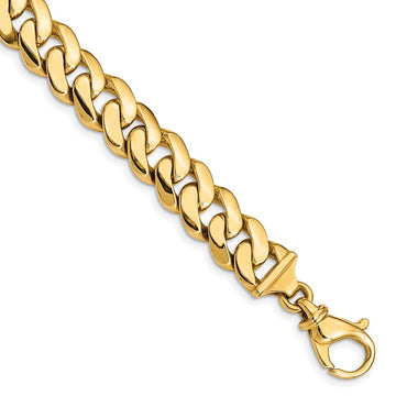 10k 10.75mm Hand-Polished Fancy Curb Link 9 inch Bracelet