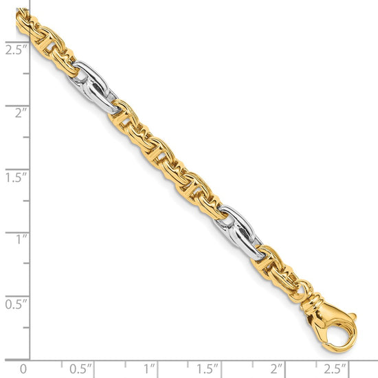 Gold Hand-polished Fancy Link Bracelet