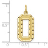 10k Large Brushed Diamond-cut Number 0 Charm