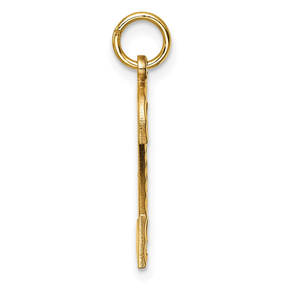 10ky Casted Large Diamond Cut Number 2 Charm