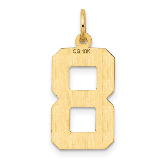 10ky Casted Large Diamond Cut Number 8 Charm