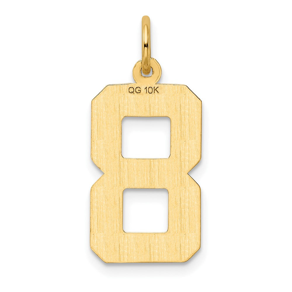 10ky Casted Large Diamond Cut Number 8 Charm