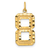 10ky Casted Large Diamond Cut Number 8 Charm