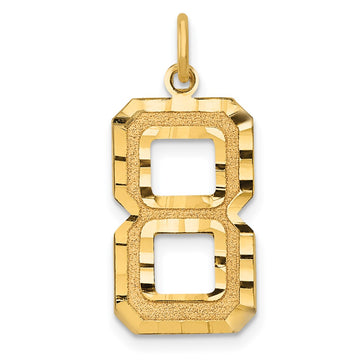 10ky Casted Large Diamond Cut Number 8 Charm