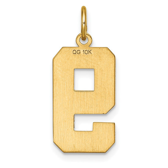 10ky Casted Large Diamond Cut Number 9 Charm