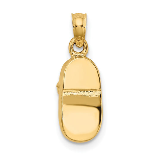 Gold 3D Two-tone Baby Shoe Charm