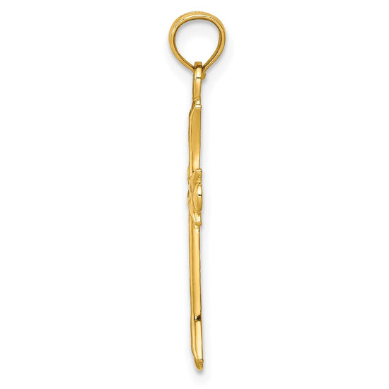 Gold Fleur de lis Cross Pendant