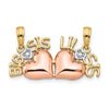 10k Rose & Yellow Gold w/White Rhodium Big Sis/Lil Sis Break-a-part Pendant