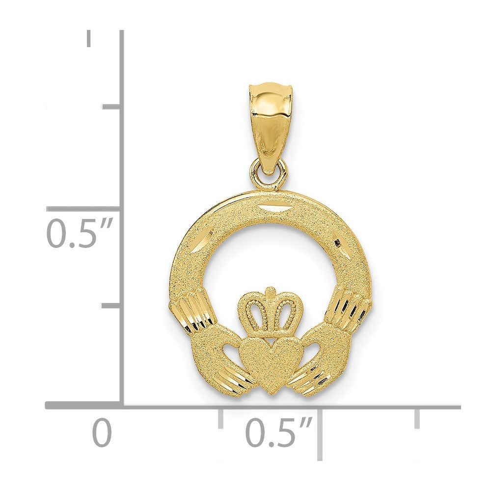 Gold Polished Claddagh Pendants