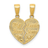 10k BIG SISTERE / LITTLE SISTER 2-Piece Break-apart Charm