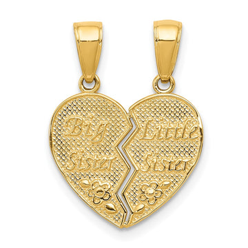 10k BIG SISTERE / LITTLE SISTER 2-Piece Break-apart Charm