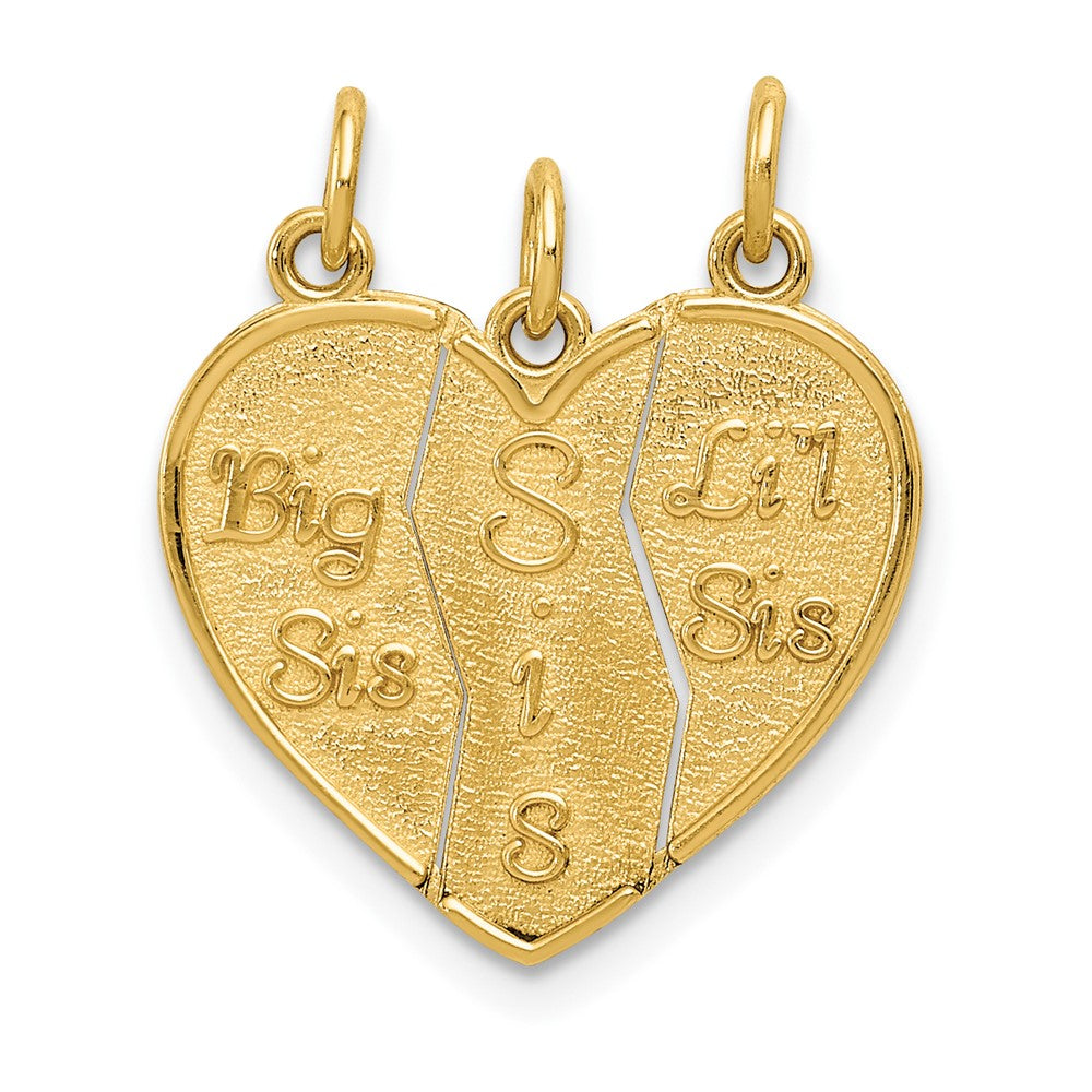 10k BIG SIS / SIS / LIL SIS 3-piece Break-apart Charm