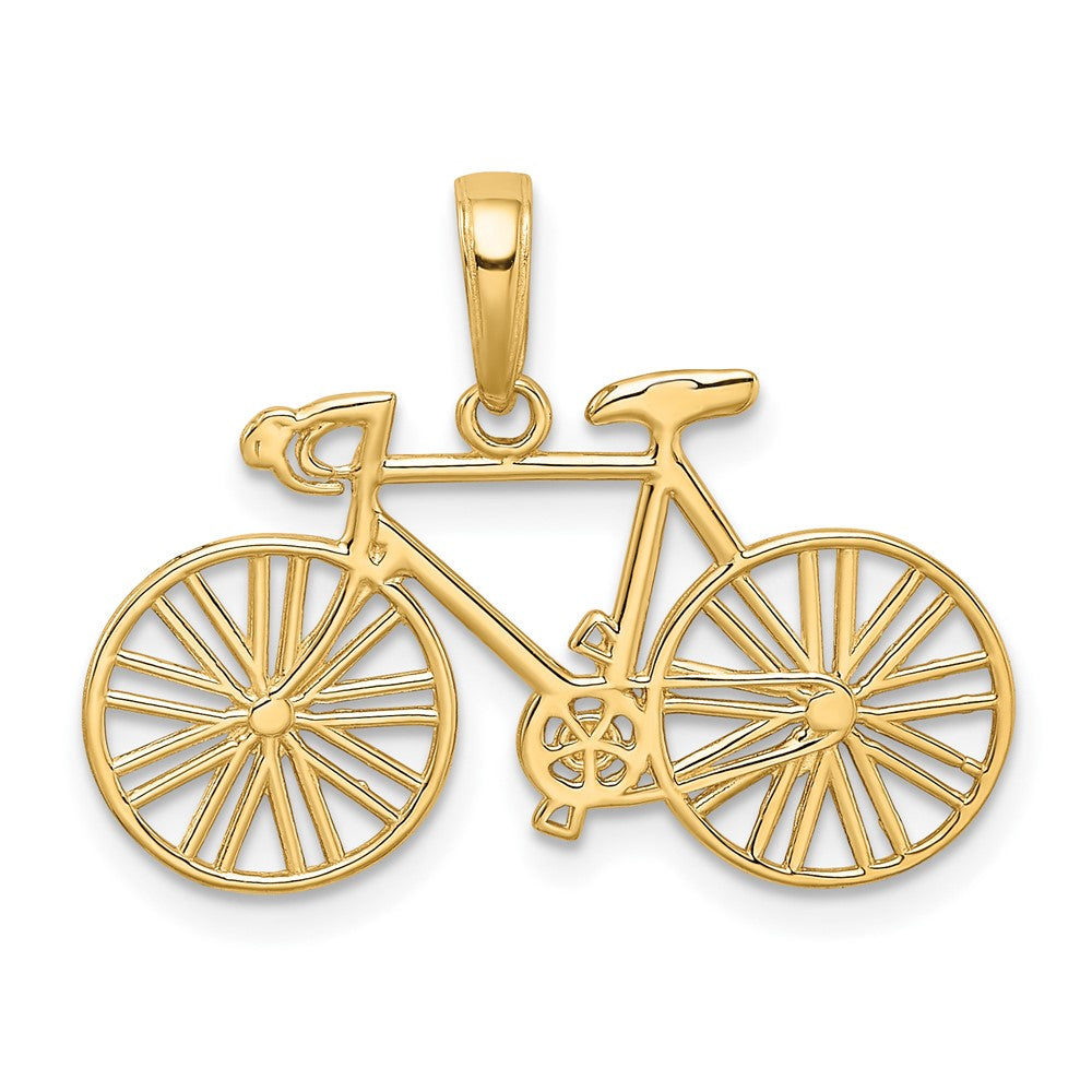 10K 3D Polished Bicycle Charm