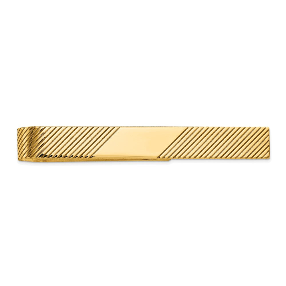 Gold Grooved Tie Bar