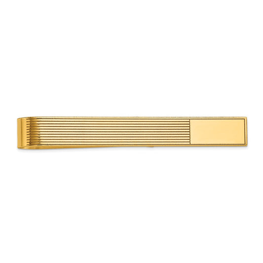 Gold Grooved Tie Tac