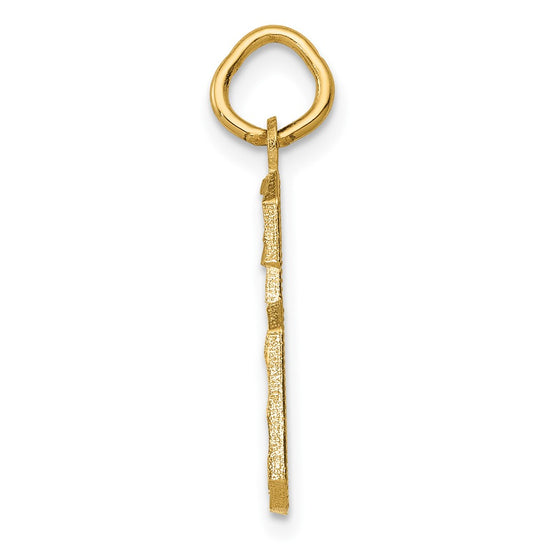 10ky Casted Medium Diamond-cut Number 6 Charm