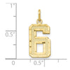 10ky Casted Medium Diamond-cut Number 6 Charm