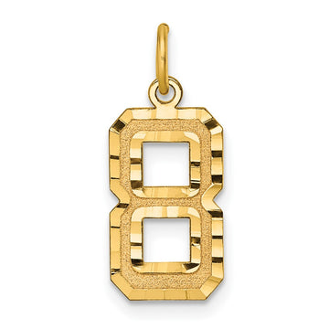 10ky Casted Medium Diamond-cut Number 8 Charm