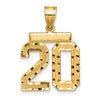 10ky Medium Diamond-cut Number 20 Charm