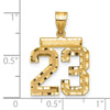 10k Medium Diamond-cut Number 23 Charm