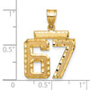 10k Medium Diamond-cut Number 67 Charm