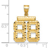 10k Medium Diamond-cut Number 88 Charm