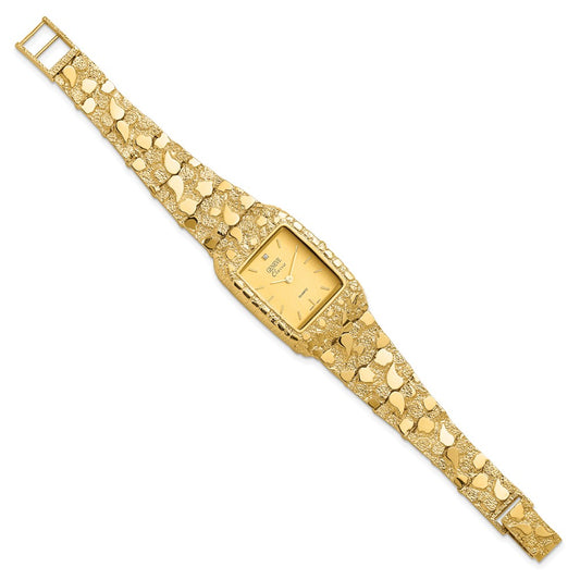 10k 27x47mm Champagne Dial Square Face 8 inch Nugget Watch