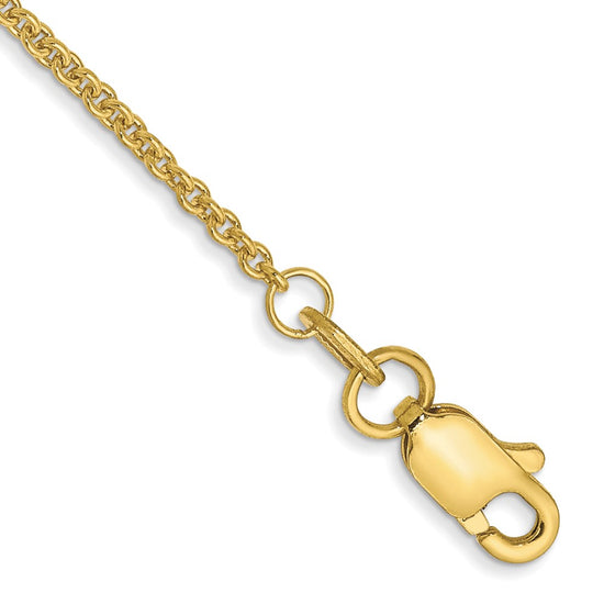 10k 1.4mm Round Open Link Cable Chain Anklet