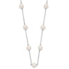 10K 5.5-6.5mm White Near Round Freshwater Cultured Pearl 12-station 16 inch Necklace