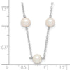 10K 5.5-6.5mm White Near Round Freshwater Cultured Pearl 12-station 16 inch Necklace
