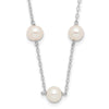 10K 5.5-6.5mm White Near Round Freshwater Cultured Pearl 12-station 16 inch Necklace