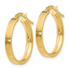 Gold Flat Square Tube Hoop Earrings