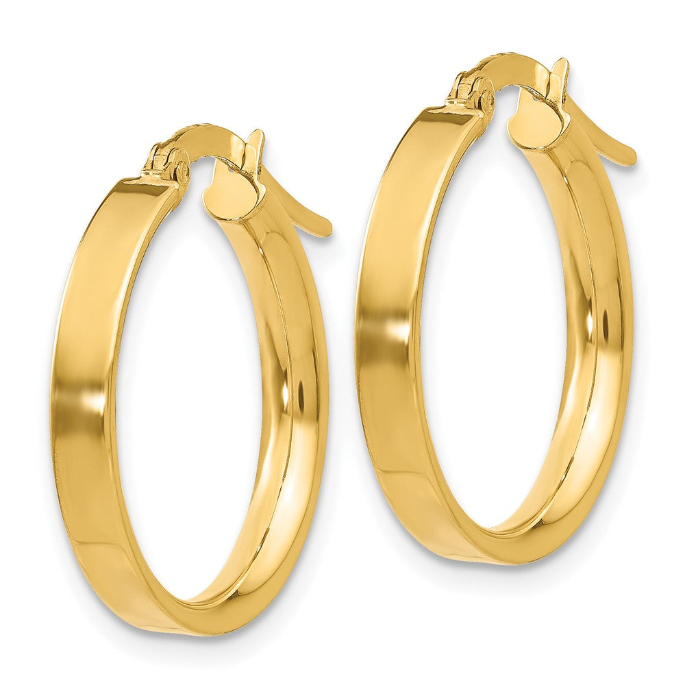 Gold Flat Square Tube Hoop Earrings