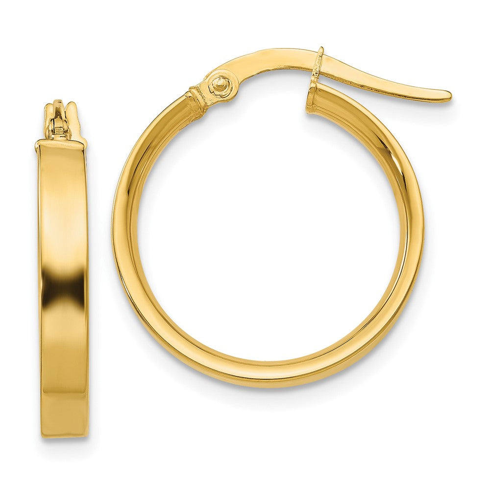 Gold Flat Square Tube Hoop Earrings