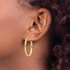 3mm Gold Oval Tube Hoop Earrings