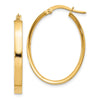 3mm Gold Oval Tube Hoop Earrings