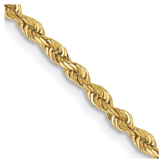 Gold (14K & 10K) Diamond-Cut Quadruple Rope Chain — 2.25 mm