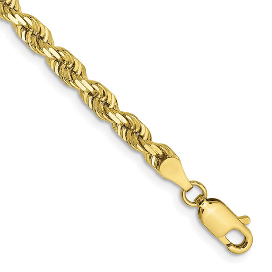 Gold (14K & 10K) Diamond-Cut Quadruple Rope Chain — 4 mm