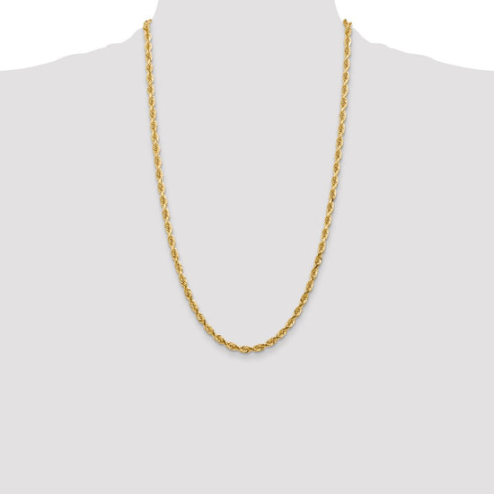 Gold (14K & 10K) Diamond-Cut Quadruple Rope Chain — 4.5 mm