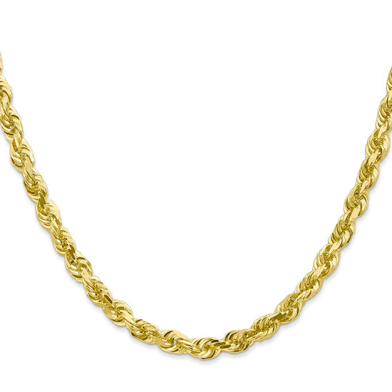 Gold (14K & 10K) Diamond-Cut Quadruple Rope Chain — 5 mm