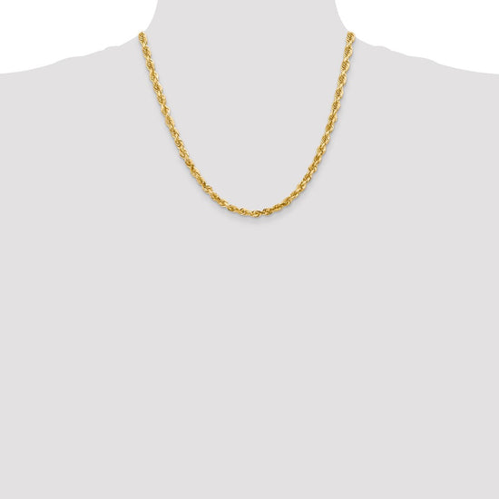 Gold (14K & 10K) Diamond-Cut Quadruple Rope Chain — 5 mm