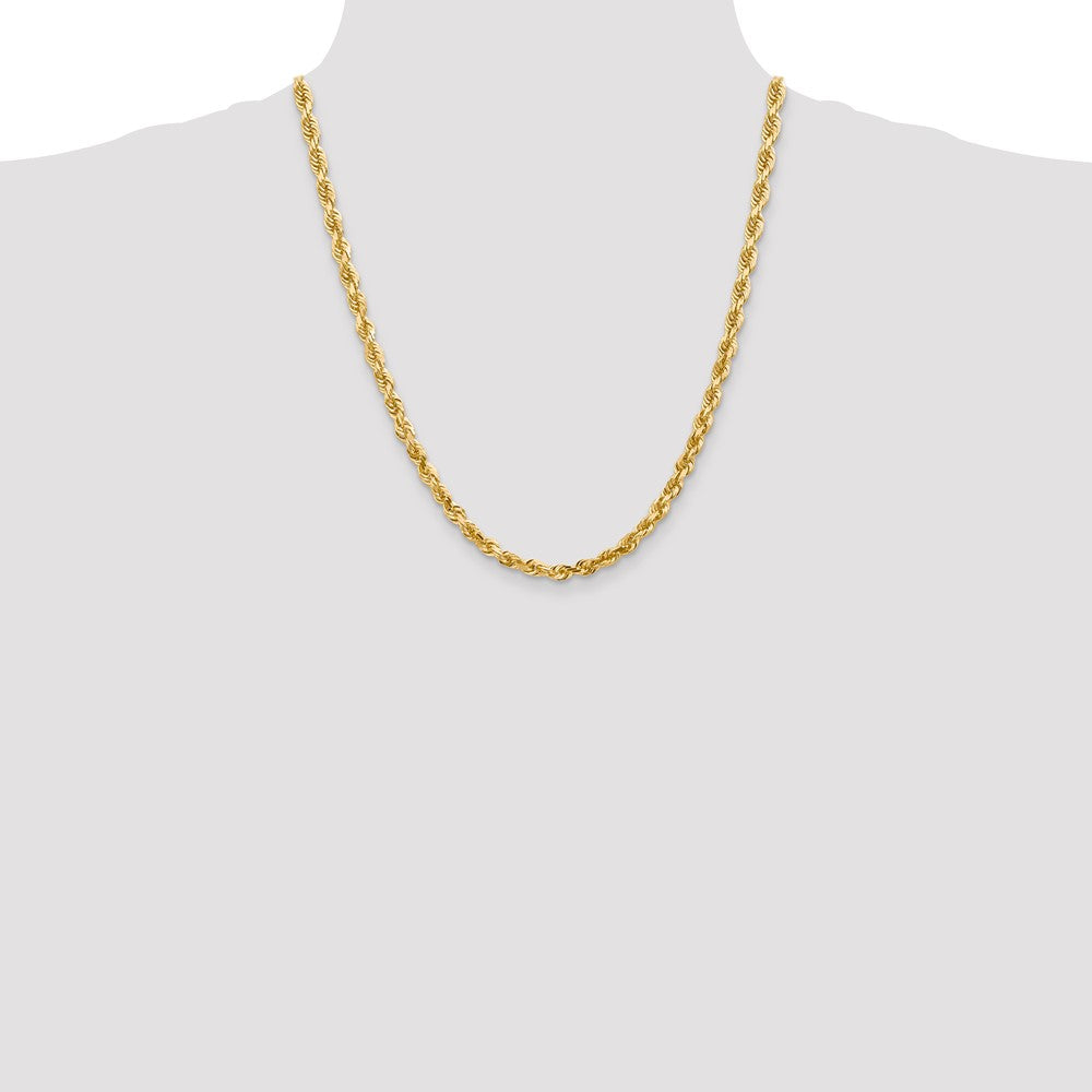 Gold (14K & 10K) Diamond-Cut Quadruple Rope Chain — 5 mm