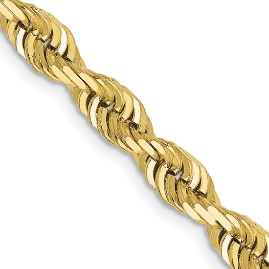Gold (14K & 10K) Diamond-Cut Quadruple Rope Chain — 5 mm