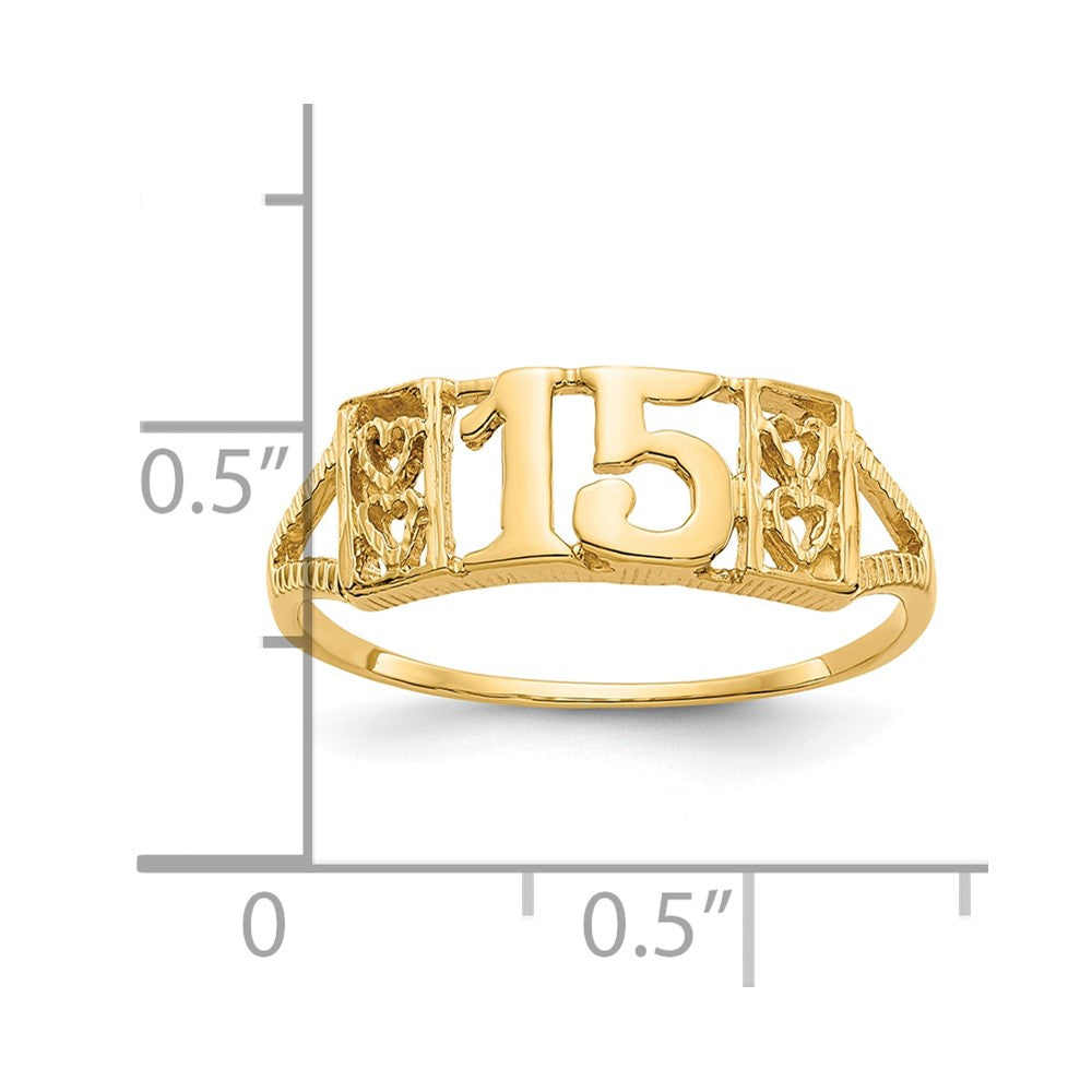 Gold Polished Sweet 15 Rings
