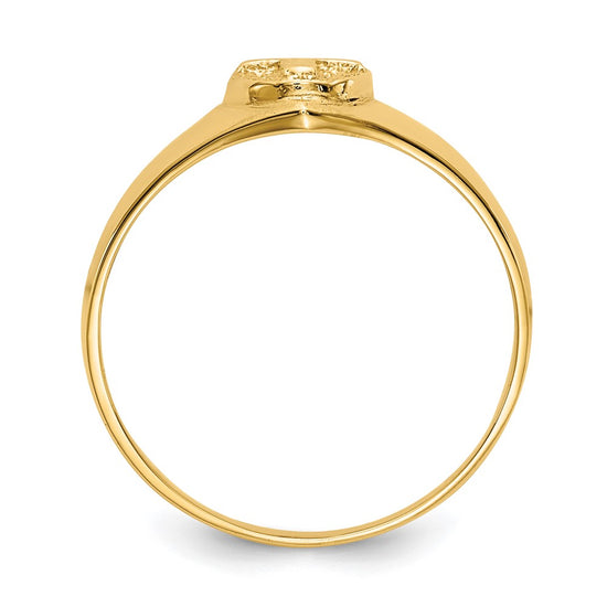Gold Polished Children's Cross Rings